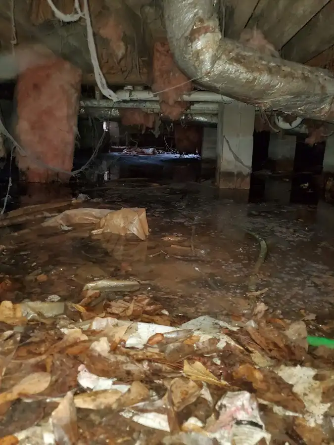 Crawl space flood assessment for Commercial Water Damage Restoration in Westminster